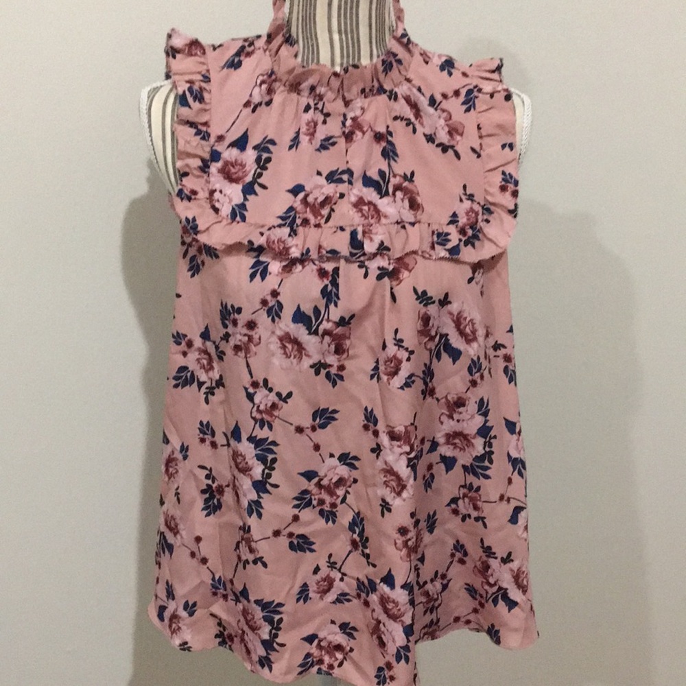 Kate Spade pink floral smock ruffle blouse S